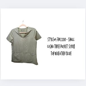 Figs Heather Olive Moss Scrub Top